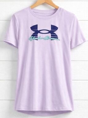Under Armour Lilac Tee with Navy & Teal Logo